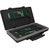 ICY BOX IB-AC620-M2 caja para equipo Bandolera Negro, Caja de depósito negro/Gris, Bandolera, EVA (Etileno Acetato de Vinilo), Policarbonato, 61 g, Negro