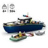 LEGO City Persecución en Barco de Policía, Juegos de construcción Juego de construcción, 6 año(s), Plástico, 264 pieza(s), 621 g