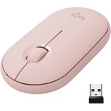 Logitech Pebble M350 ratón Ambidextro RF Wireless + Bluetooth Óptico 1000 DPI rosa claro, Ambidextro, Óptico, RF Wireless + Bluetooth, 1000 DPI, Rosa