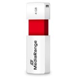 MediaRange Color Edition 4GB, Lápiz USB blanco/Rojo