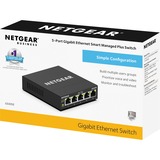 Netgear GS305E Gestionado Gigabit Ethernet (10/100/1000) Negro, Interruptor/Conmutador Gestionado, Gigabit Ethernet (10/100/1000)