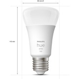 Philips Hue Kit de inicio E27, Lámpara LED Philips Hue White Kit de inicio E27, Kit de iluminación inteligente, Blanco, Bluetooth/Zigbee, LED, E27, Blanco suave