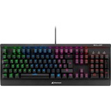 Sharkoon SKILLER MECH SGK3 teclado USB Alemán Negro, Teclado para gaming negro, Completo (100%), Alámbrico, USB, Interruptor mecánico, LED RGB, Negro