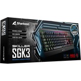 Sharkoon SKILLER MECH SGK3 teclado USB Alemán Negro, Teclado para gaming negro, Completo (100%), Alámbrico, USB, Interruptor mecánico, LED RGB, Negro