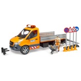 bruder MB Sprinter municipal con módulo de luz y sonido, Automóvil de construcción naranja