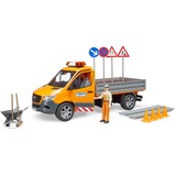 bruder MB Sprinter municipal con módulo de luz y sonido, Automóvil de construcción naranja