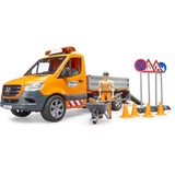 bruder MB Sprinter municipal con módulo de luz y sonido, Automóvil de construcción naranja