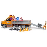 bruder MB Sprinter municipal con módulo de luz y sonido, Automóvil de construcción naranja