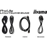 iiyama ProLite LH7575UHS-B2AG, Pantalla de gran formato negro (mate)