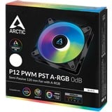 ARCTIC P12 PWM PST A-RGB 0dB Carcasa del ordenador Ventilador 12 cm Negro, Blanco 1 pieza(s) negro, Ventilador, 12 cm, 2000 RPM, 48,8 cfm, 82,91 m³/h, Negro, Blanco