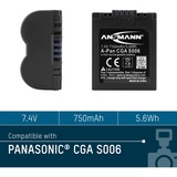 Ansmann Li-Ion battery packs A-PAN CGA S006 Ión de litio 800 mAh, Batería para cámara 800 mAh, 7,4 V, Ión de litio