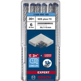 Bosch Expert Broca para martillo SDS plus-7X, Taladro Martillo perforador, Hammer drill bit, 6 mm, 115 mm, Concreto, Piedra, 5 cm