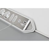 Brennenstuhl Regleta de enchufes estilo Eck de 6 tomas blanco/Acero fino