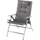 Coleman 5 Position Padded Recliner Chair, Tumbona gris/Plateado