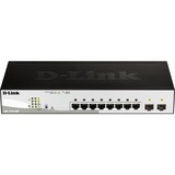 D-Link DGS-1210-08P/E, Interruptor/Conmutador plateado/Negro