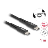 DeLOCK Cable USB-C 2.0 con revestimiento textil magnético negro