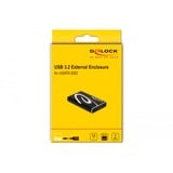 DeLOCK Carcasa externa SuperSpeed USB para SSD mSATA, Caja de unidades negro