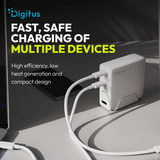 Digitus Cargador USB GaN 140W, 3x USB-C, 1x USB-A 
