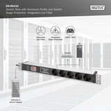 Digitus DN-95433, Regleta negro/Aluminio