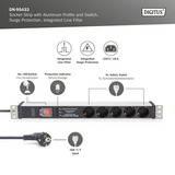Digitus DN-95433, Regleta negro/Aluminio
