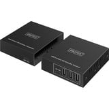 Digitus Set extensor CAT USB 3.2 Gen1, 5Gbps, 100 metros, Extensor USB negro