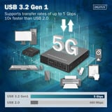 Digitus Set extensor CAT USB 3.2 Gen1, 5Gbps, 100 metros, Extensor USB negro
