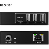 Digitus Set extensor CAT USB 3.2 Gen1, 5Gbps, 100 metros, Extensor USB negro