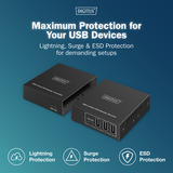 Digitus Set extensor CAT USB 3.2 Gen1, 5Gbps, 100 metros, Extensor USB negro