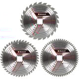 EINHELL Juego de hojas de sierra circular HM, Ø 250 x 30mm, 2,5mm, 24 dientes / 42 dientes / 60 dientes 