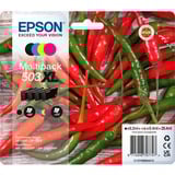 Epson 503XL cartucho de tinta 4 pieza(s) Original Alto rendimiento (XL) Negro, Cian, Magenta, Amarillo Alto rendimiento (XL), Negro, Cian, Magenta, Amarillo, 9,2 ml, 6,4 ml, 4 pieza(s), Multipack
