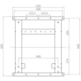 HAGOR VWH-5 2,67 m (105") Negro, Soporte de pared negro, 150 kg, 165,1 cm (65"), 2,67 m (105"), 400 x 400 mm