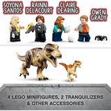 LEGO 76948 Jurassic World Fuga de los Dinosaurios T. rex y Atrocirraptor de Juguete, Juegos de construcción Juego de construcción, 8 año(s), Plástico, 466 pieza(s), 1,04 kg