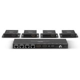 Lindy Extensor divisor HDMI e IR de 4 puertos, Splitter HDMI negro