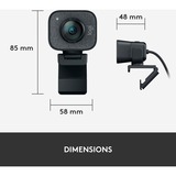 Logitech StreamCam cámara web 1920 x 1080 Pixeles USB 3.2 Gen 1 (3.1 Gen 1) Grafito, Webcam grafito, 1920 x 1080 Pixeles, 60 pps, 1080p, 2 - 3.7 mm, 0.1 m, 78°