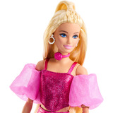 Mattel Barbie Deluxe Style con atuendo metálico rosa, Muñecos 