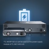 TP-Link TL-MC1400 V3 chasis de red 2U, Caja/Carcasa gris, 100-240V, 50/60 Hz, 9.5 V, 0 - 40 °C, -40 - 70 °C, 10 - 90%, Minorista
