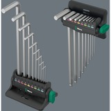 Wera Juego de llaves hexagonales angulares Hex-Plus 8, 9 piezas, Destornillador cromado