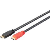 Digitus Cable de conexión HDMI de alta velocidad con Ethernet y amplificador de señal negro