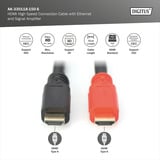 Digitus Cable de conexión HDMI de alta velocidad con Ethernet y amplificador de señal negro