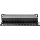 Digitus Panel de parcheo 10" DN-91612S-EA, 12 puertos, Cat.6a, Patch Panel negro