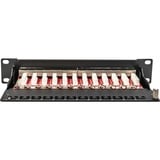 Digitus Panel de parcheo 10" DN-91612S-EA, 12 puertos, Cat.6a, Patch Panel negro