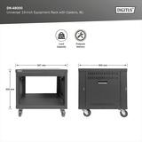 Digitus Rack de equipo universal de 19 pulgadas con ruedas, Rack, caja de servidor negro
