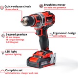 EINHELL Atornillador profesional a batería TP-CD 18/50 Li BL, 18Volt, Taladro/destornillador rojo/Negro