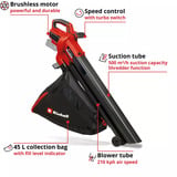 EINHELL Power X-Change Akku-Laubsauger VENTURRO 18/210 Kit, 18Volt, Aspirador/soplador rojo/Negro