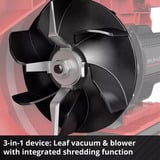 EINHELL Power X-Change Akku-Laubsauger VENTURRO 18/210 Kit, 18Volt, Aspirador/soplador rojo/Negro