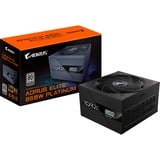 GIGABYTE AORUS ELITE P850W Fuente de Alimentación - PCIe 5.0, 80 PLUS Platinum, Diseño completamente modular, Ventilador de 120 mm, Compatible con ATX 3.0, Enchufe UE, Fuente de alimentación de PC negro, 80 PLUS Platinum, Diseño completamente modular, Ventilador de 120 mm, Compatible con ATX 3.0, Enchufe UE, 850 W, 100 - 240 V, 50/60 Hz, 12 A, Activo, 125 W