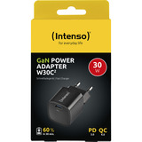 Intenso Adaptador de corriente W30C² GaN, Cargador negro