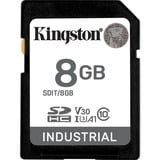 Kingston 8G SDHC Industrial pSLC, Tarjeta de memoria negro, 8 GB, SDXC, Clase 10, UHS-I, 100 MB/s, 80 MB/s