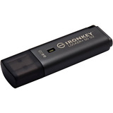 Kingston IronKey Locker+ 50 G2 64 GB, Lápiz USB antracita, FIPS 197, AES-256, 64 GB, USB tipo A, 3.2 Gen 1 (3.1 Gen 1), 145 MB/s, Tapa, Negro