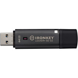 Kingston IronKey Locker+ 50 G2 64 GB, Lápiz USB antracita, FIPS 197, AES-256, 64 GB, USB tipo A, 3.2 Gen 1 (3.1 Gen 1), 145 MB/s, Tapa, Negro